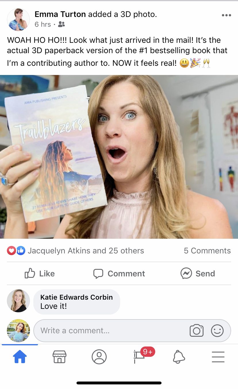Emma Turton celebrating the arrival of her number one bestselling book
