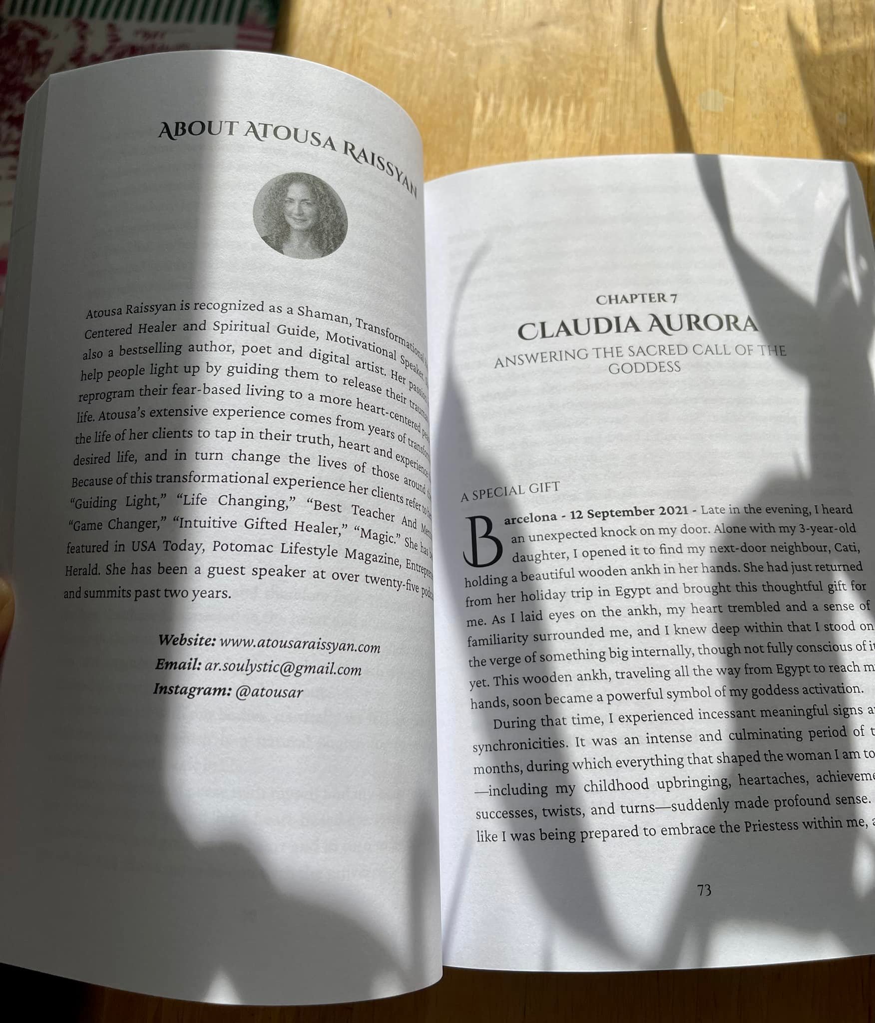 Claudia Aurora's chapter printed inside Return to the Mother World