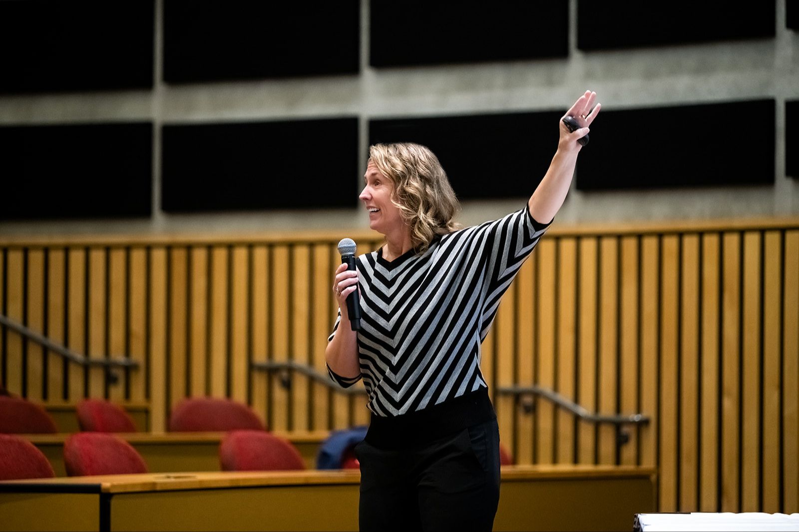 Allison Garner speaking on stage