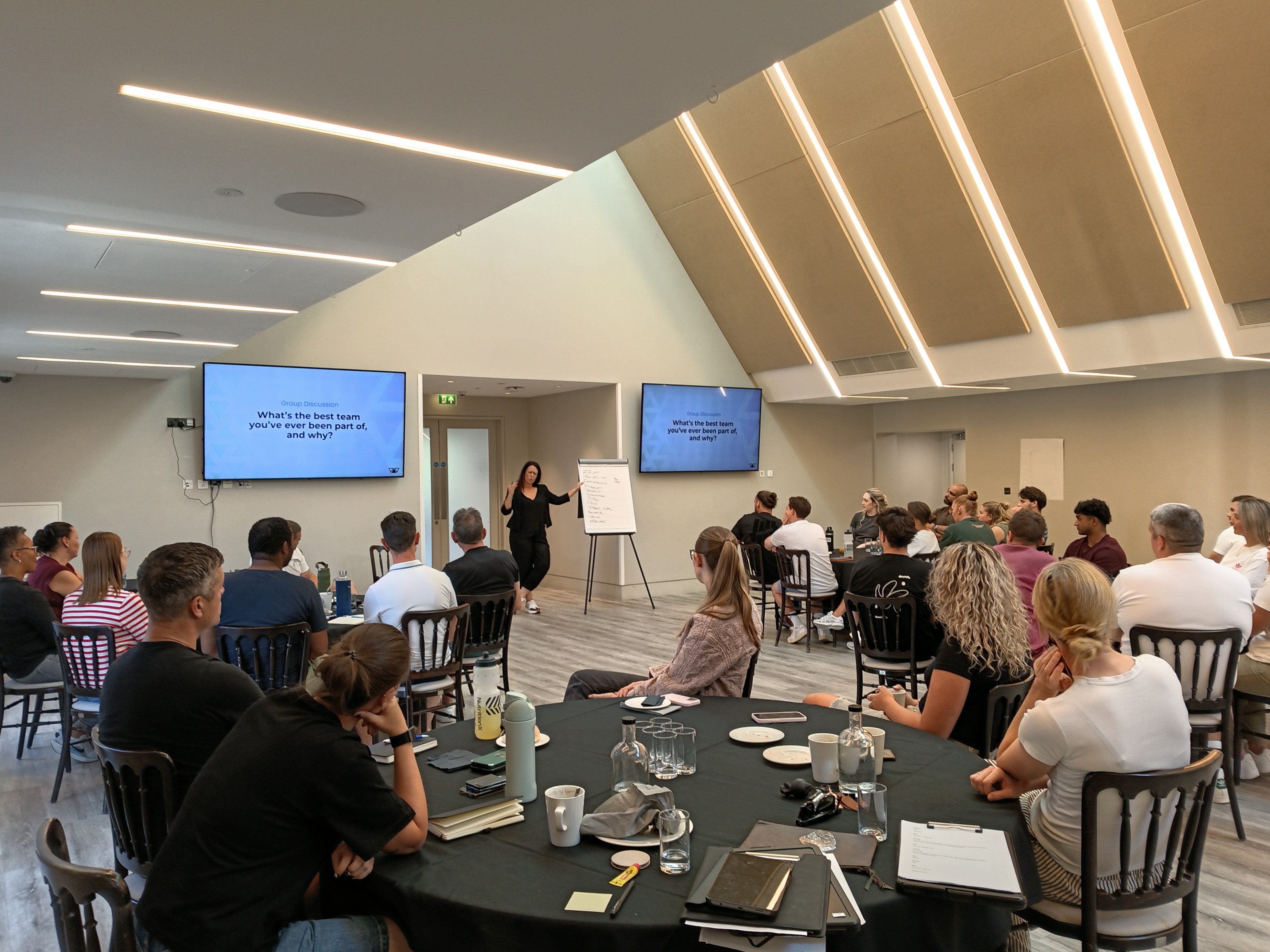 Participants learning together at a Snowball training event