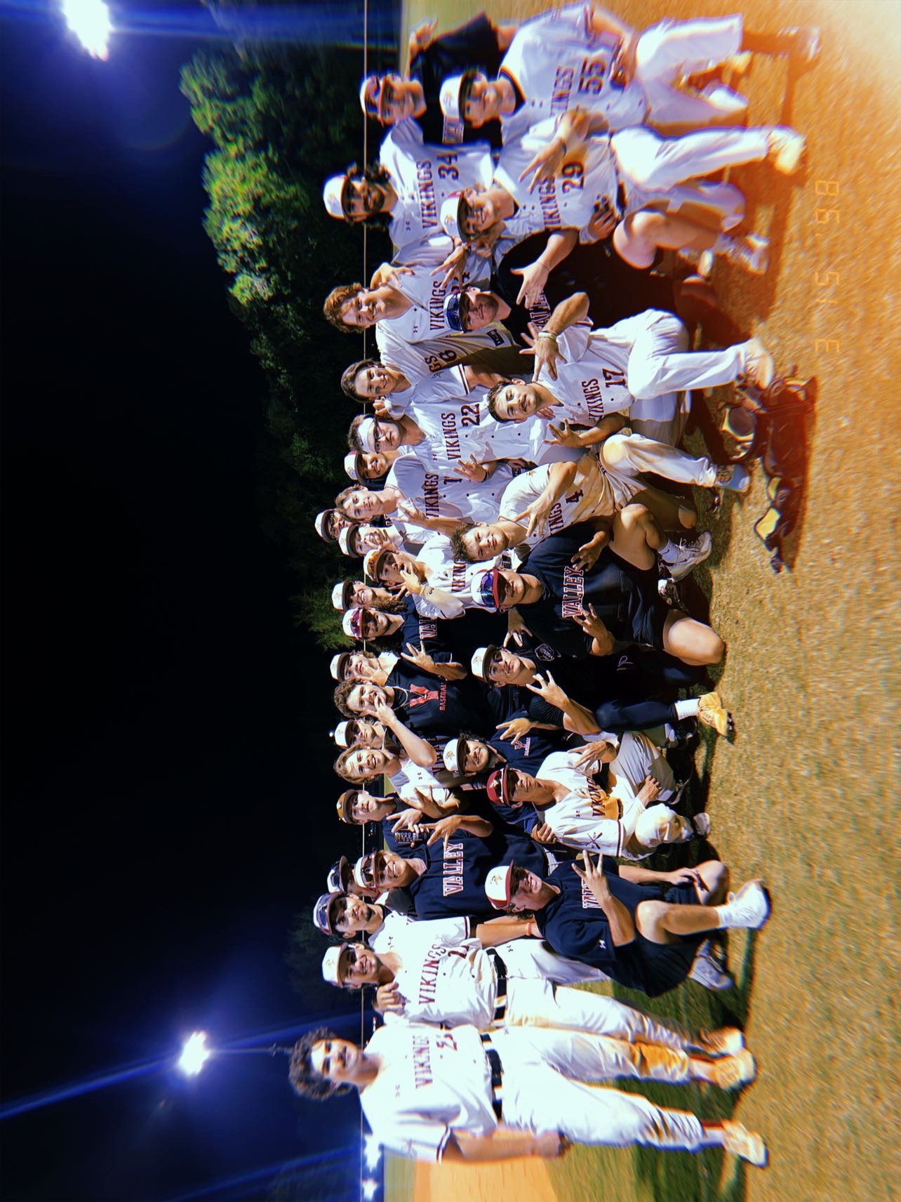 Anthony with his Valley City State University baseball teammates
