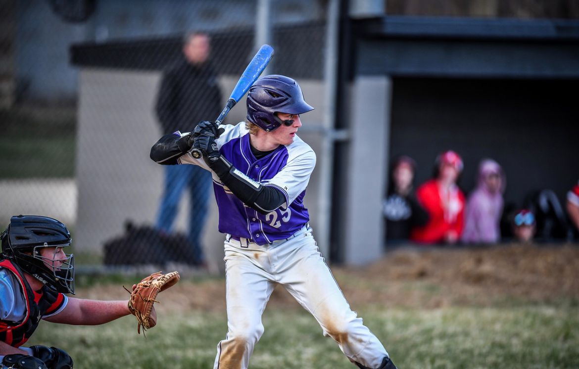 Anthony at bat, Ellsworth High School baseball