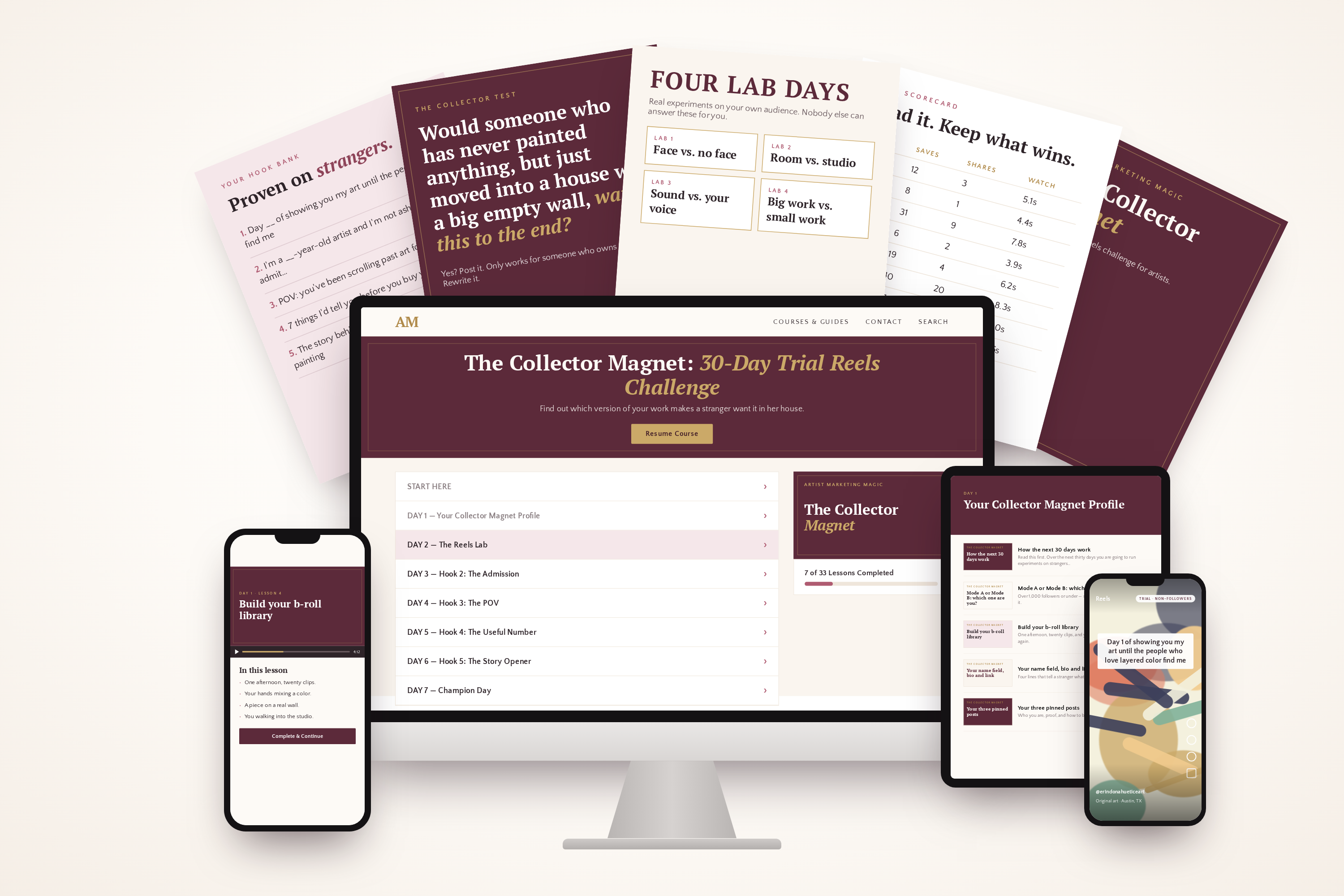 The Collector Magnet, shown on desktop and mobile