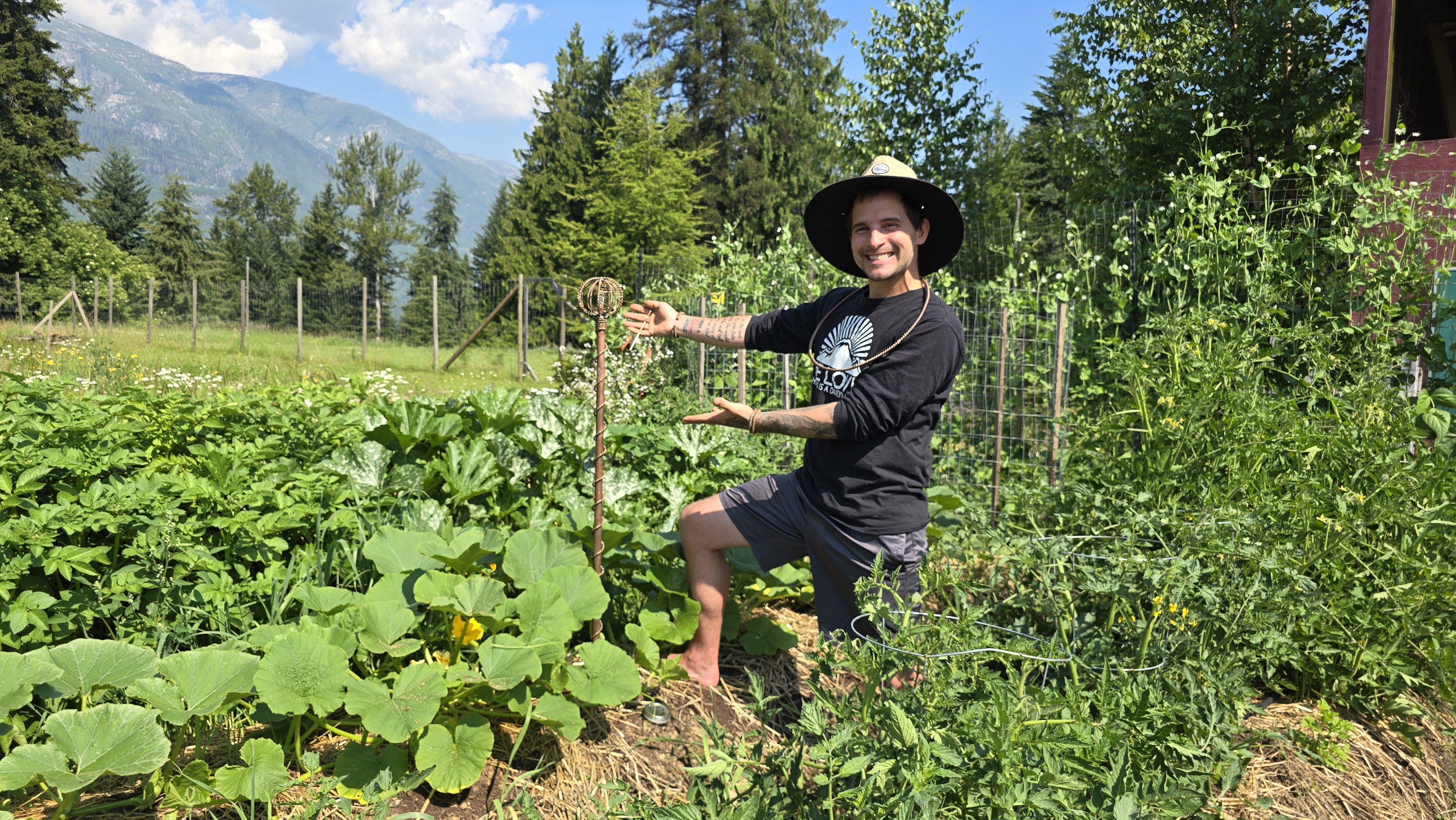 Spence on his land