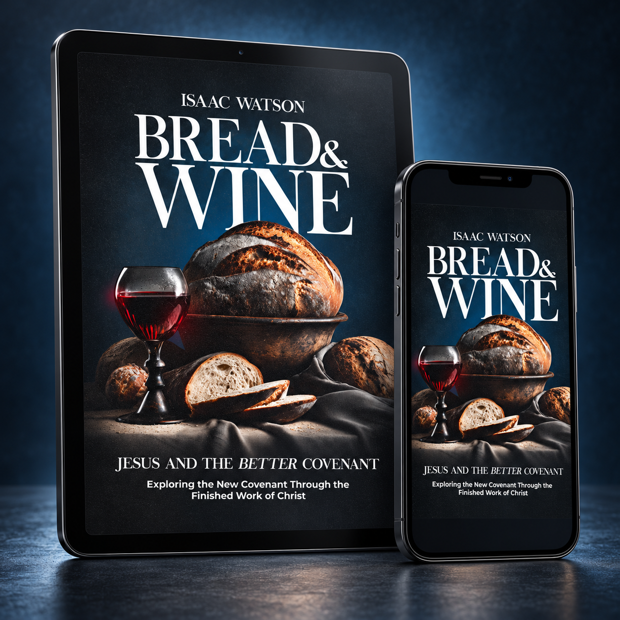 Bread & Wine e-book on tablet and phone