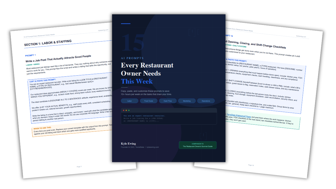 15 Free AI Prompts for Restaurant Owners