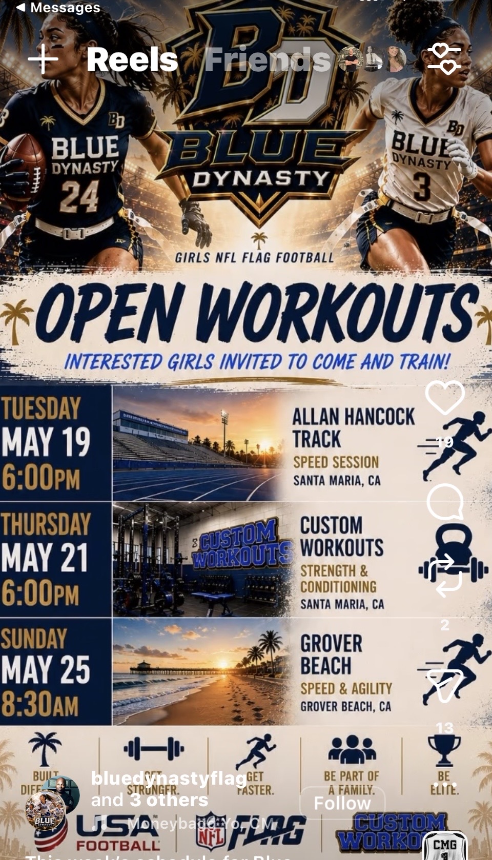 Blue Dynasty open workouts flyer