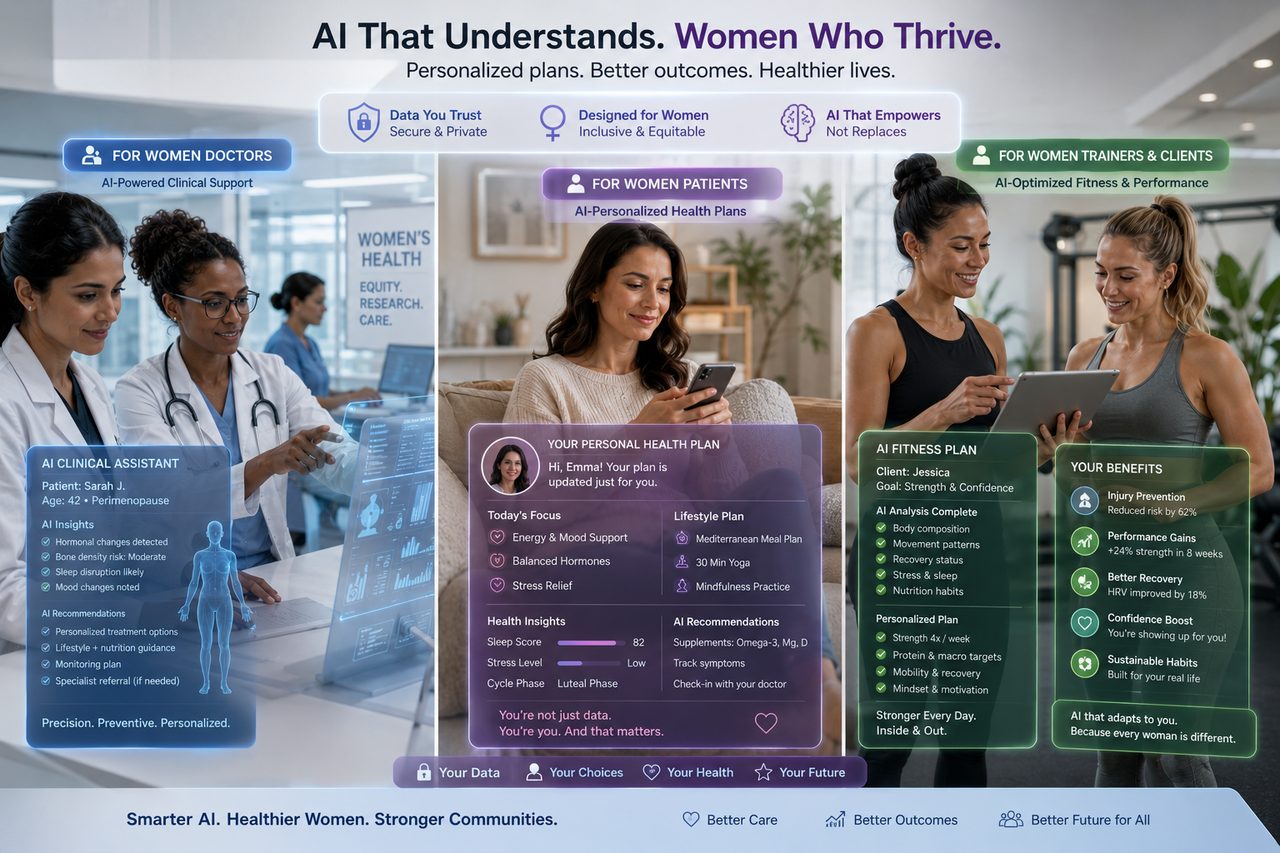 AI-personalized health, clinical, and fitness plans designed for women