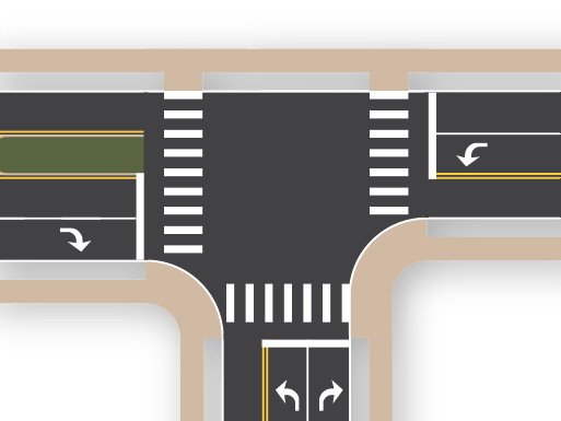 3×3×4 Intersection (3 Leg)