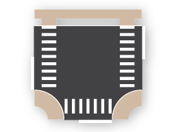 3×4 Intersection (3 Leg)