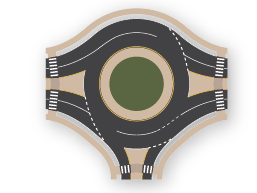 2×1 Roundabout (3 Leg)
