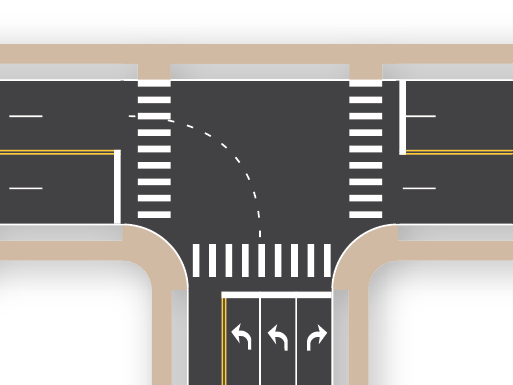 4×4 Intersection (3 Leg)