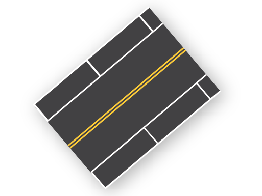 2 lane road with on-street parking