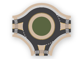 1 Lane Roundabout (3 Leg)