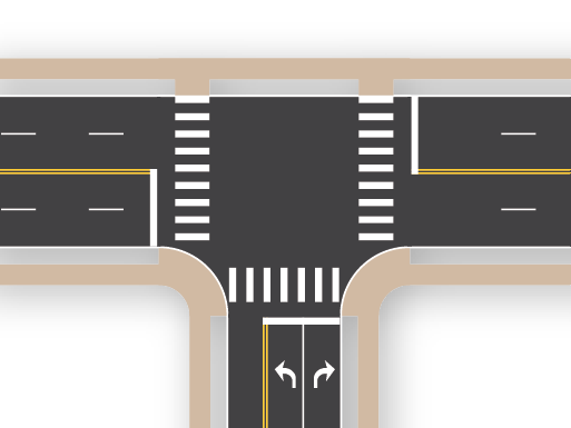 3×4 Intersection (3 Leg)