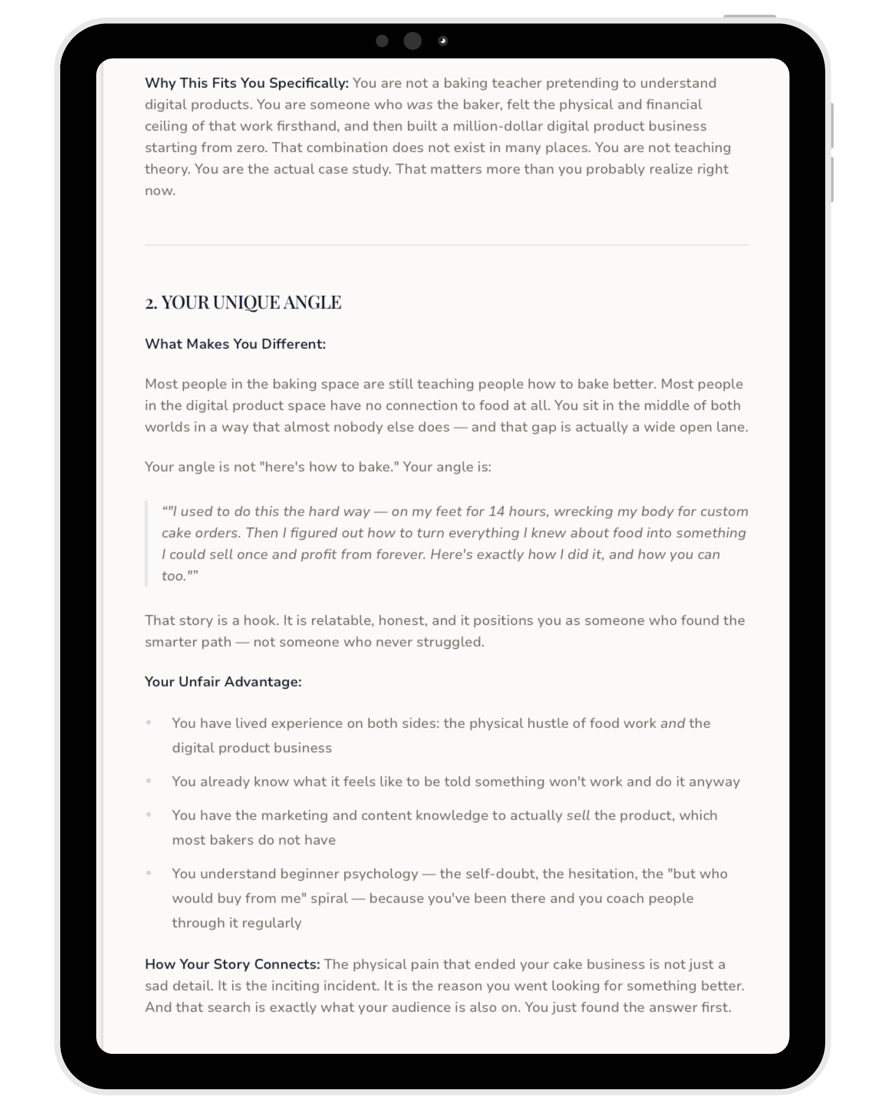 Product Discovery — sample output inside Anti-Social AI