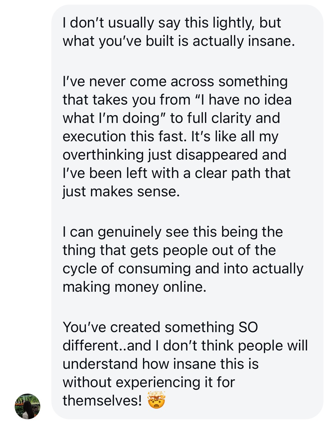 Member message: from consuming courses to actually making money