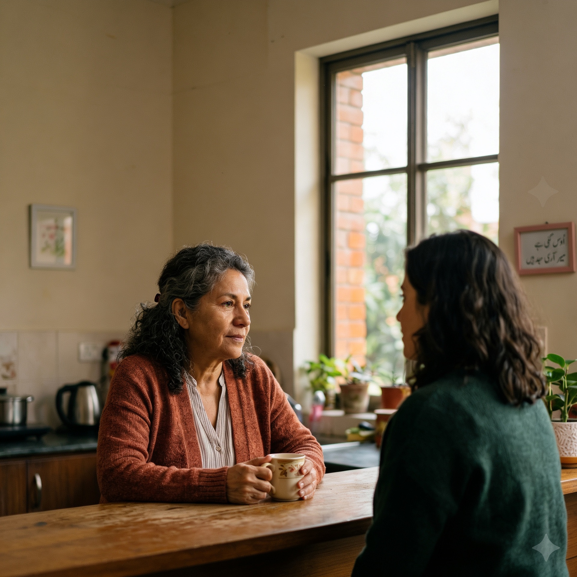 Older women in a conversation