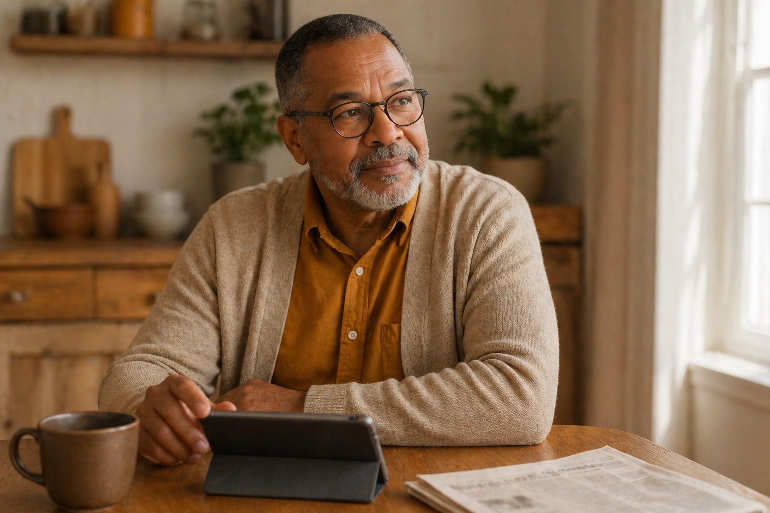 Older person planning retirement finances