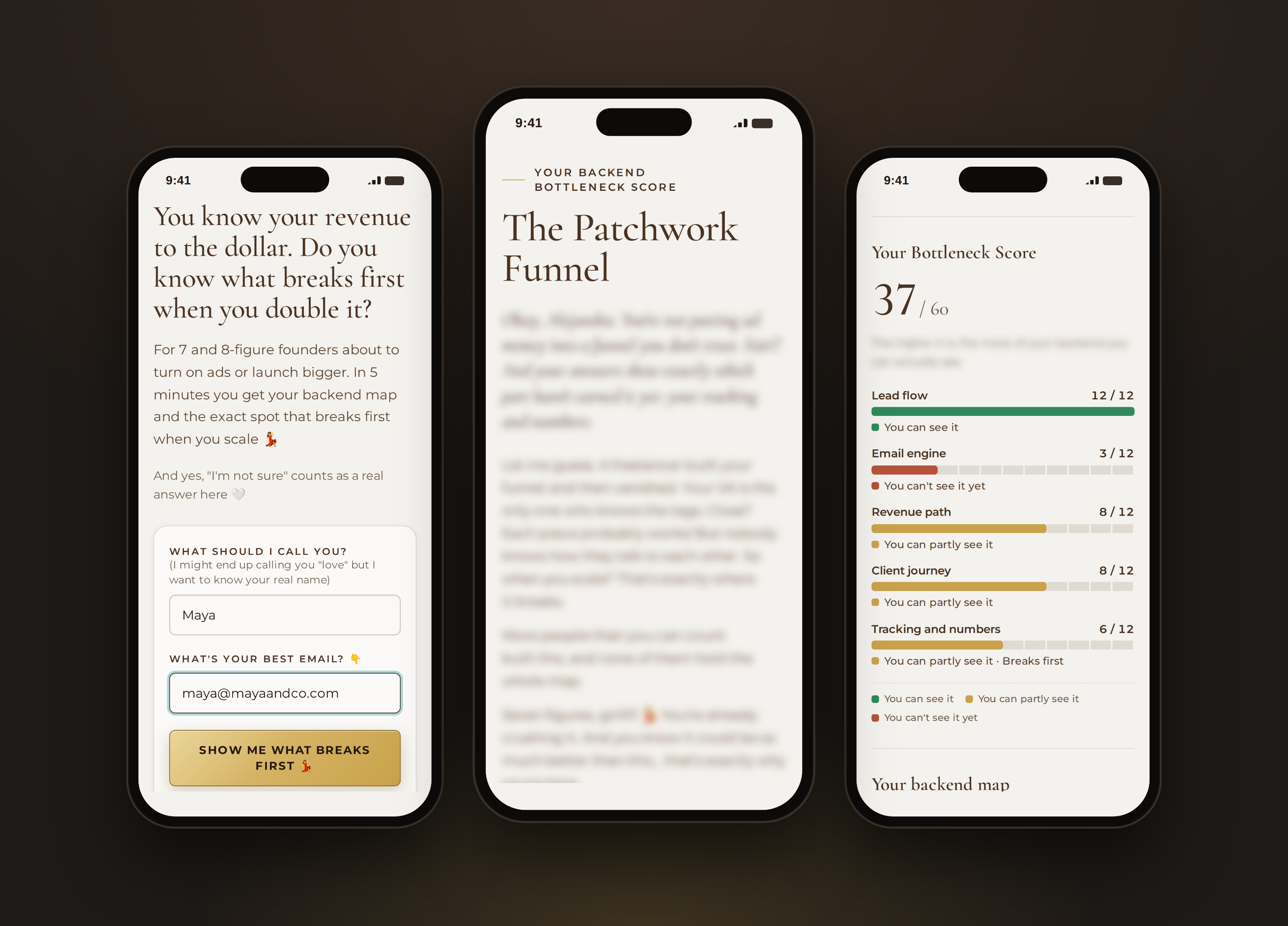 An AI-powered Bottleneck Score tool on mobile