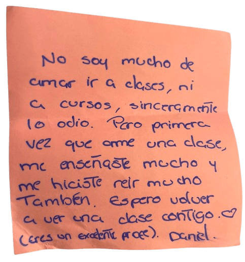 Testimonio manuscrito de Daniel