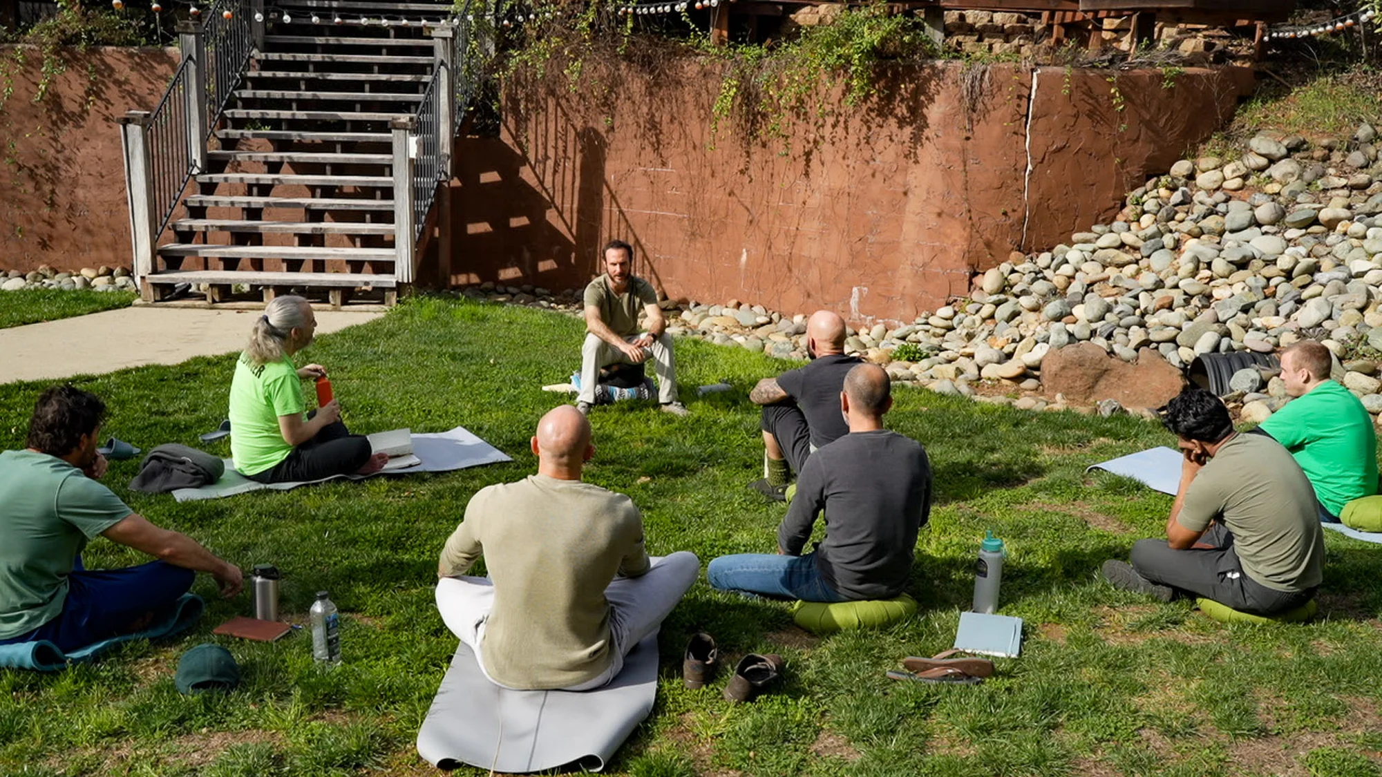Men gathered during The Embodied Journey