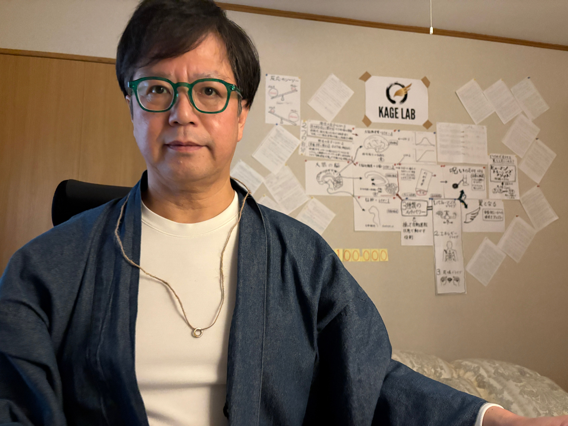 Kage, at the desk where the method was built