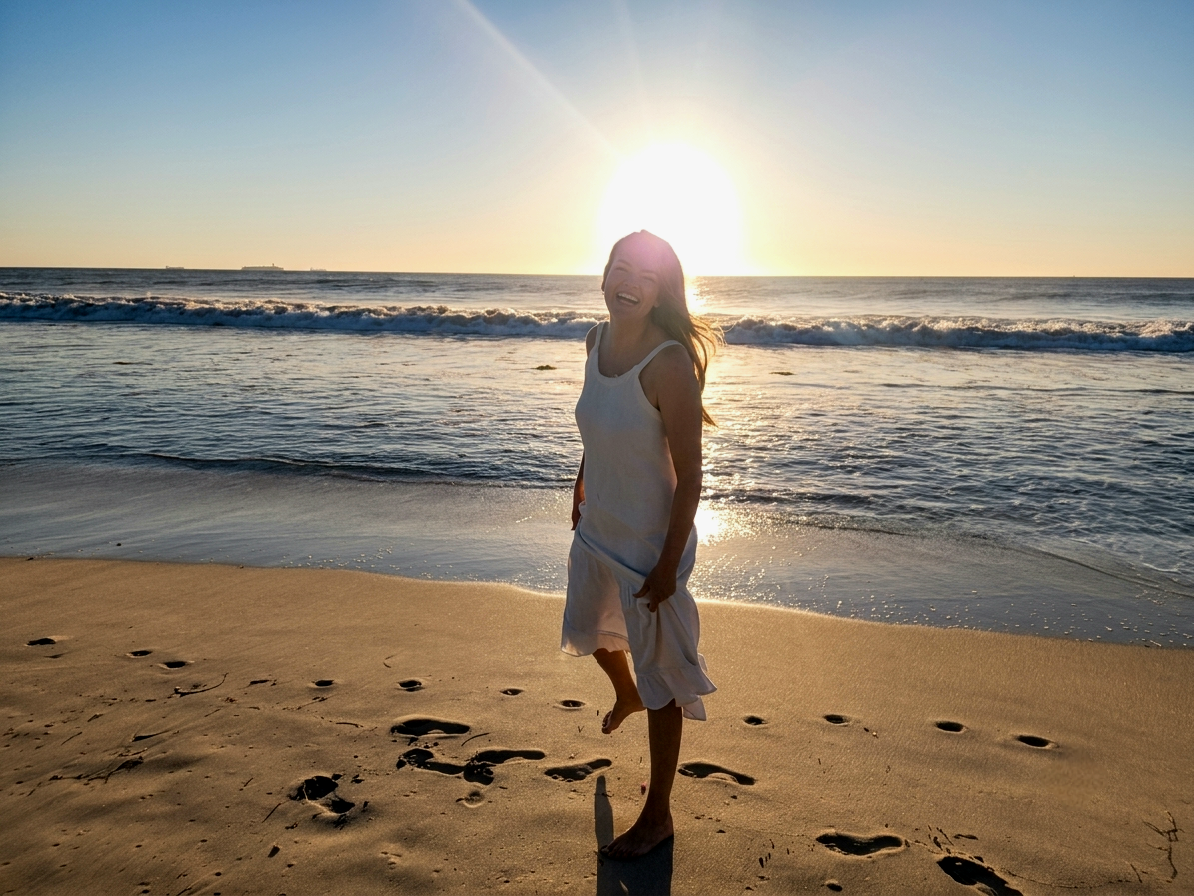 Amanda on the beach