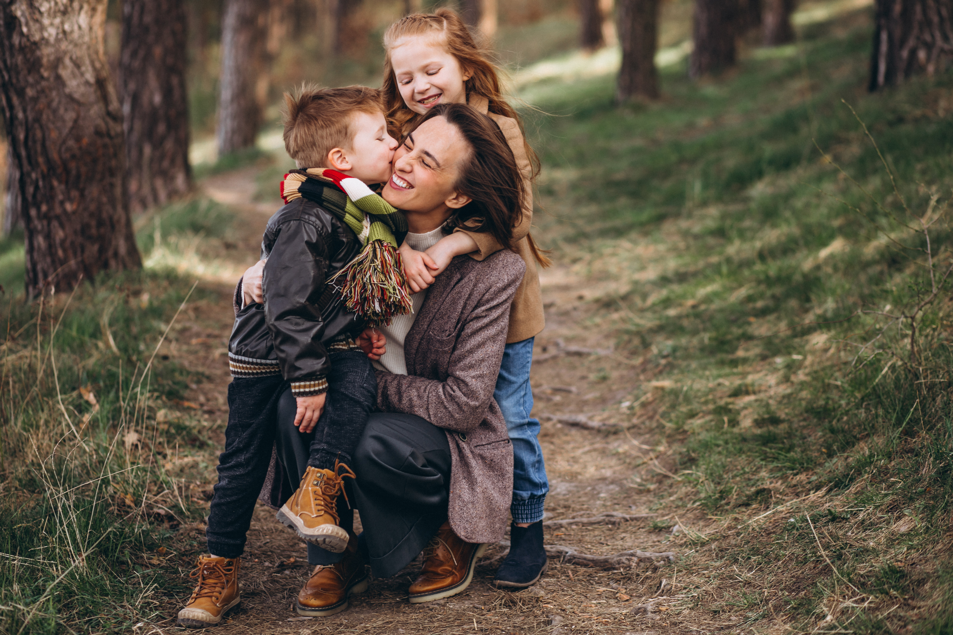 Family outdoors together