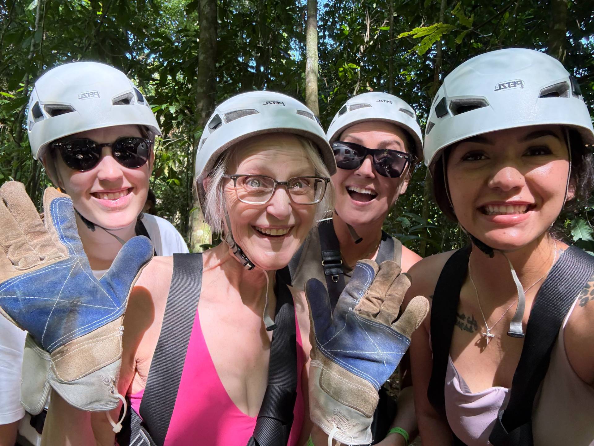 Women ziplining during a Rooted Reset™ retreat