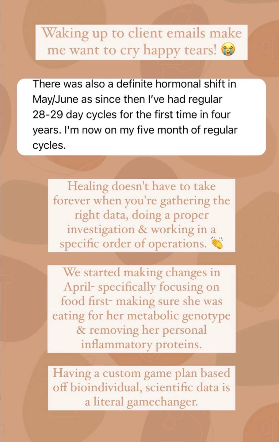 Client testimonial about stable thyroid labs, a lower antibody count, and feeling her best as an adult.