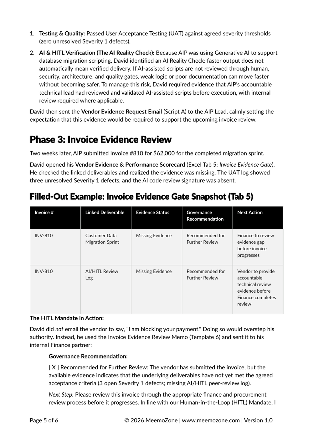 Project CloudSync invoice evidence gate