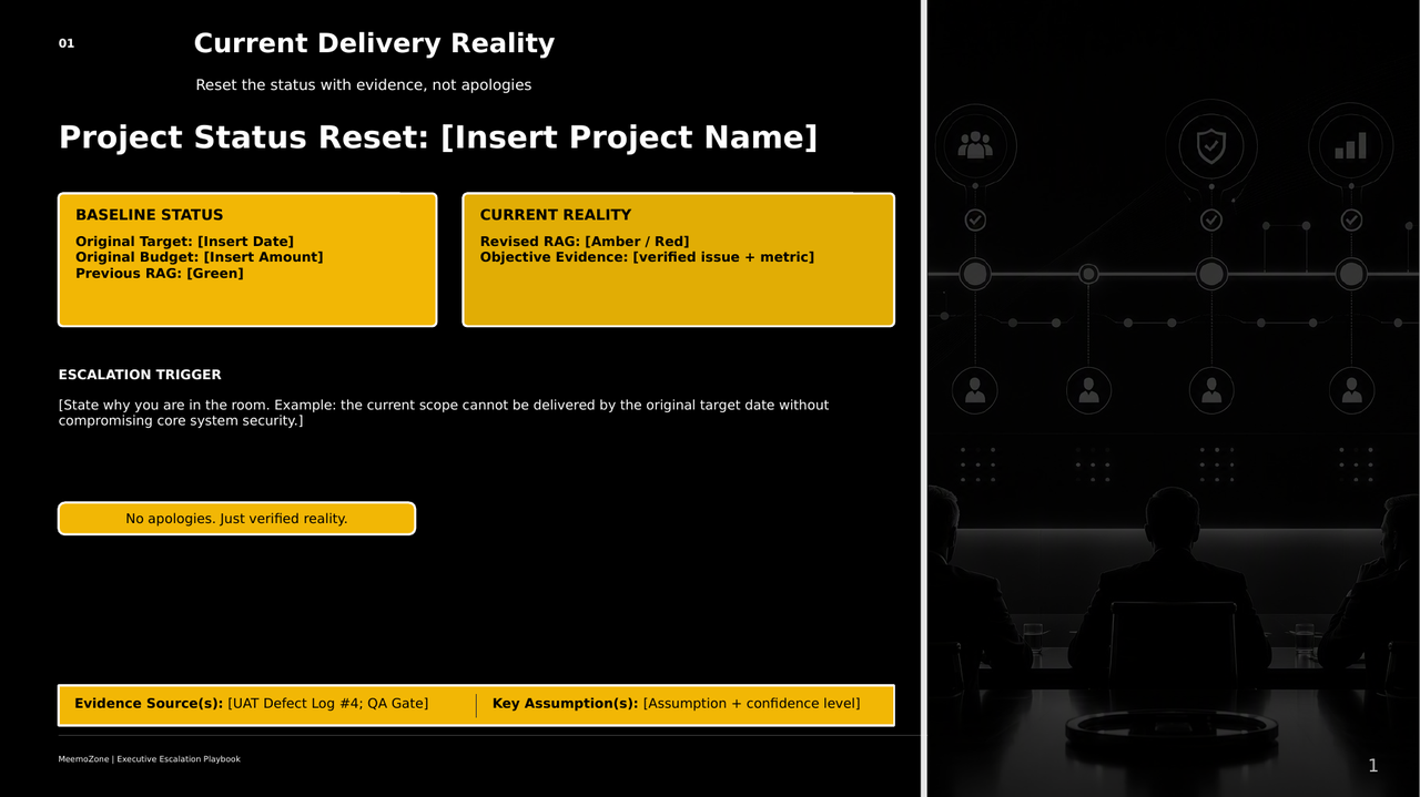 Briefing deck — current delivery reality