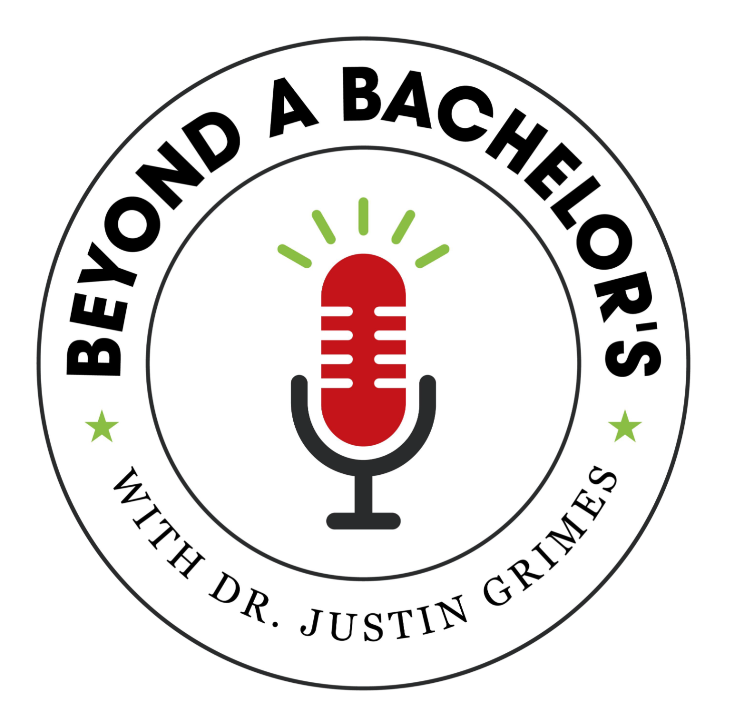 Dr. Justin Grimes recording the Beyond a Bachelor's podcast