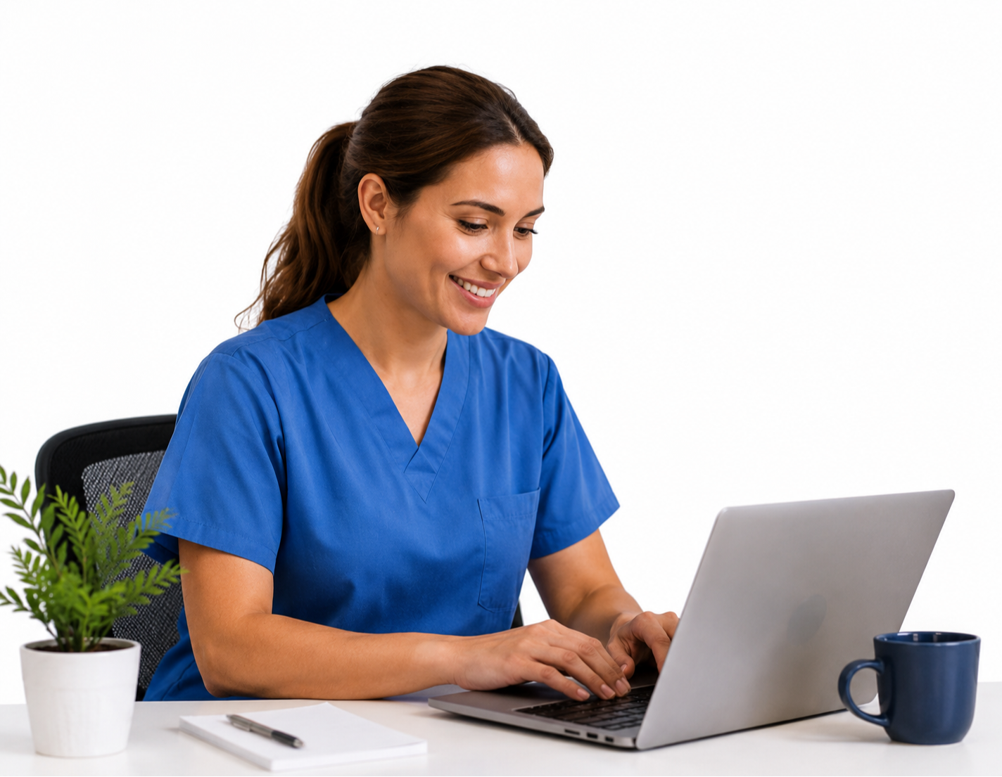 Student nurse studying