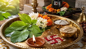Copper singing bowls and Ayurvedic herbs