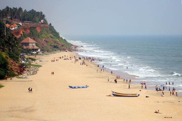 Aerial view of Varkala coastline, Kerala