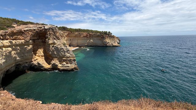 Turquoise sea and cliffs in the Algarve