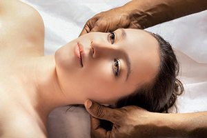 Woman practising Ayurveda at home