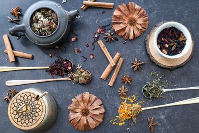 Ayurvedic spices and herbs bowls