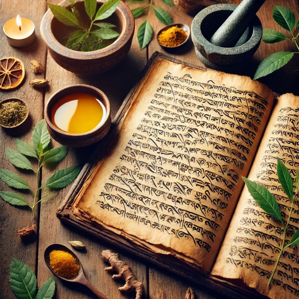 Book and herbs for wellness resources