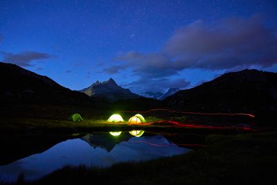 Candlelit evening reflection under the stars