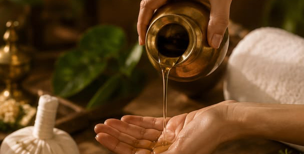 Copper vessels and Ayurvedic herbs for constitution assessment