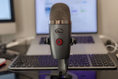Podcast microphone setup