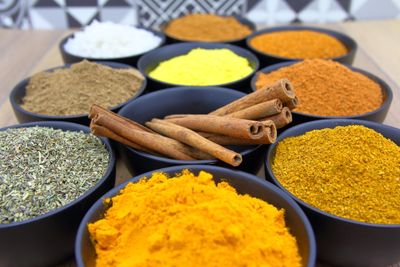 Ayurvedic herbs and bowls
