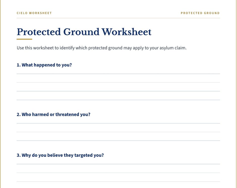 Detail of the CIELO Protected Ground worksheet