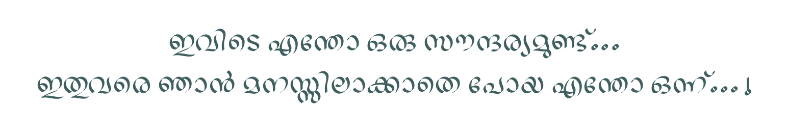 ഇവിടെ എന്തോ ഒരു സൗന്ദര്യമുണ്ട്... ഇതുവരെ ഞാൻ മനസ്സിലാക്കാതെ പോയ എന്തോ ഒന്ന്...!