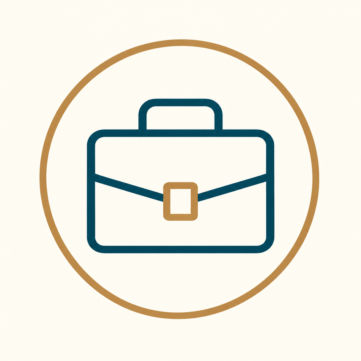 Deb Testimonial Avatar - Minimal Teal Briefcase Badge