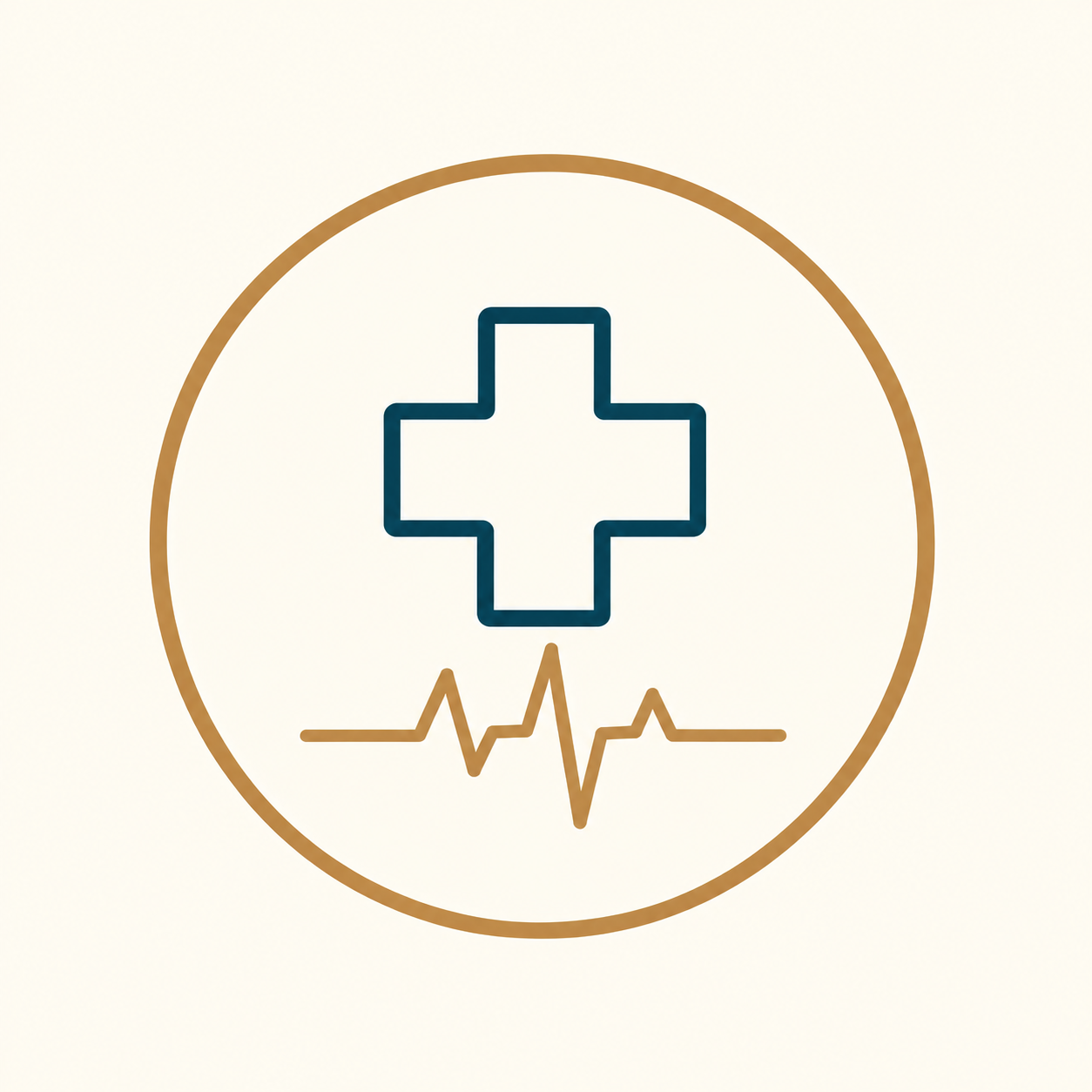 Minimalist Teal Medical Cross Badge