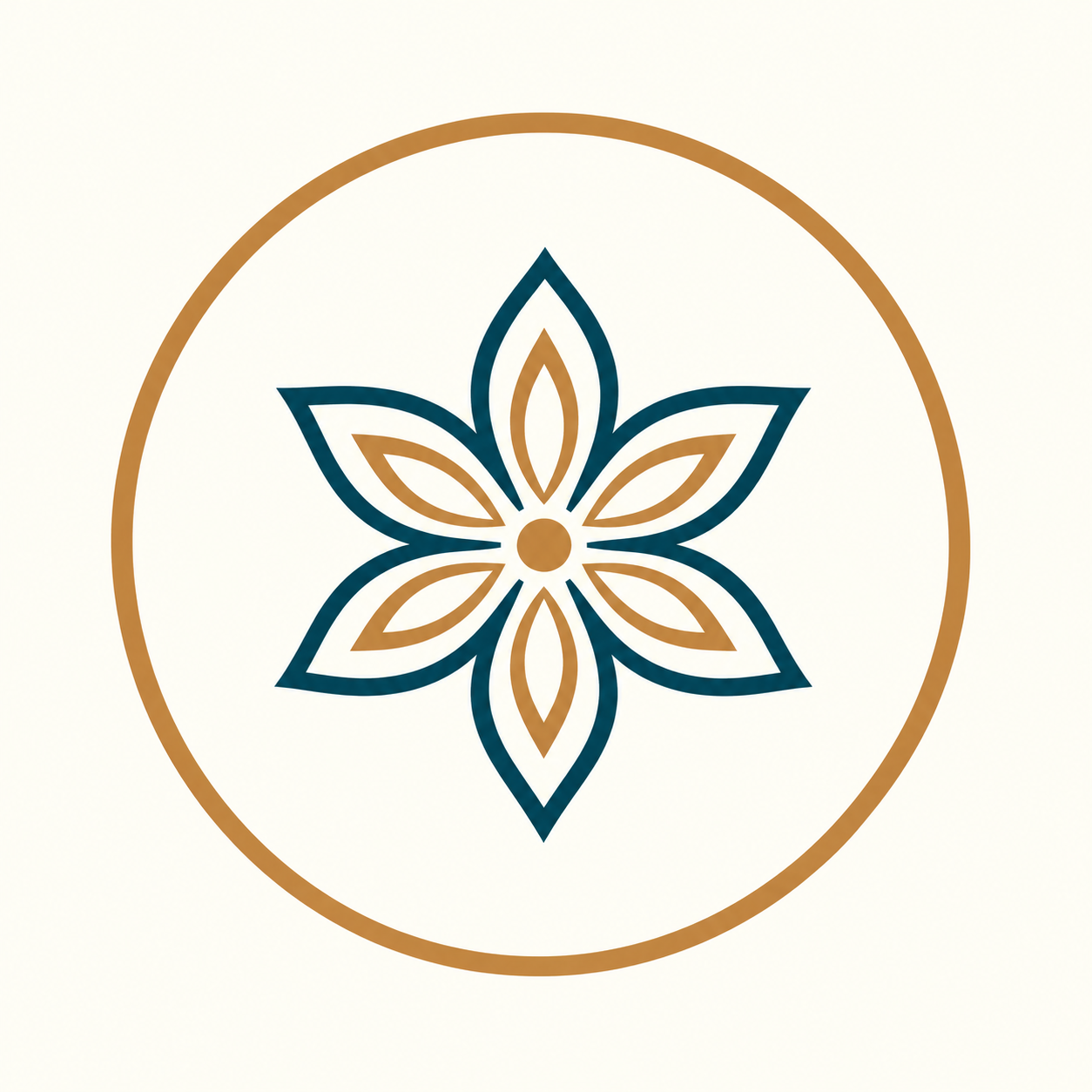 Teal and Gold Lotus Emblem